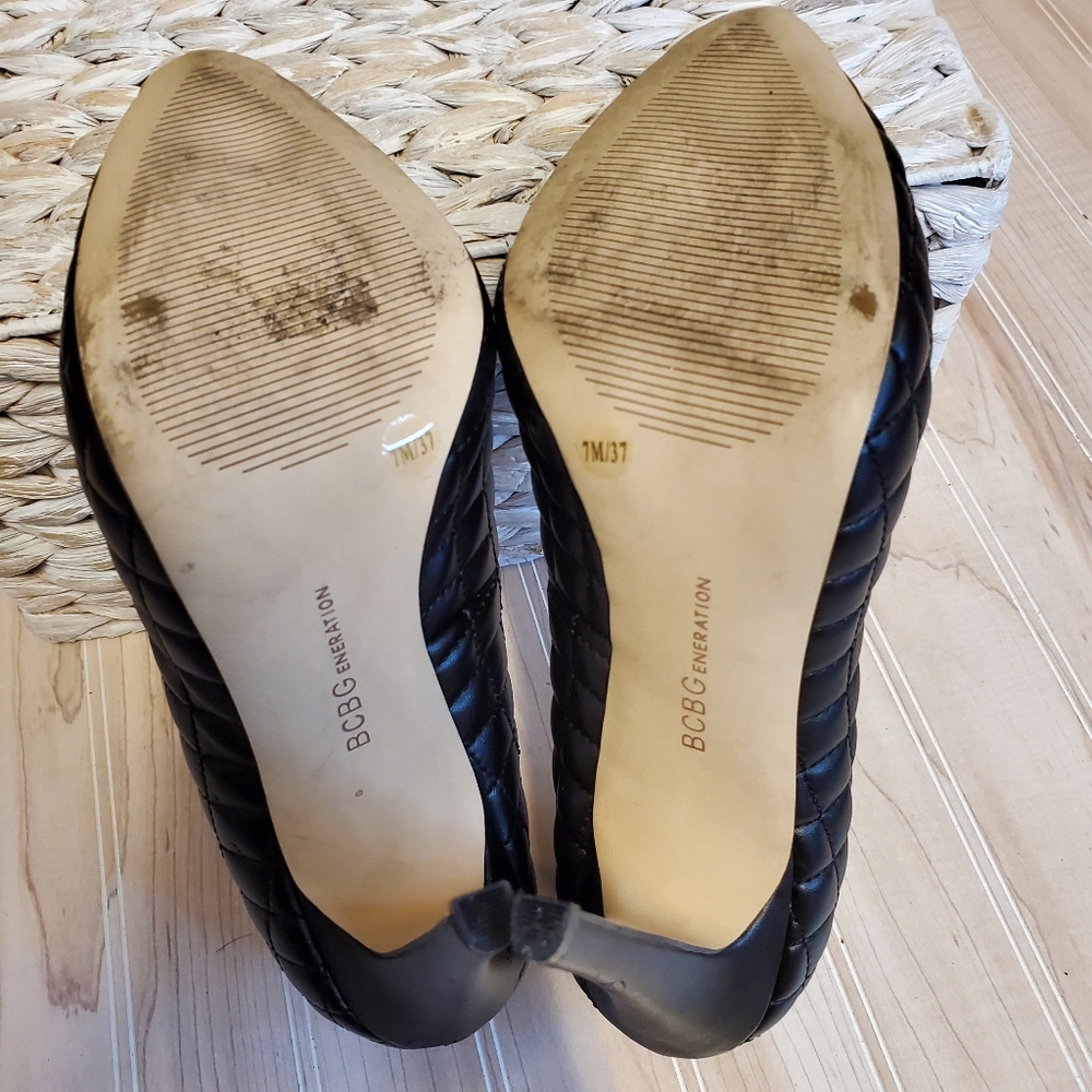 Bcbgeneration Pixie Dress Pumps Quilted Black Hee… - image 5